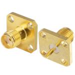 4-Hole Flange Panel Mount SMA Connector (Jack,Female,50Ω) L14.8mm